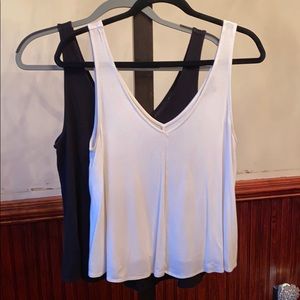 Two Topshop Matching Tanks: Black & White